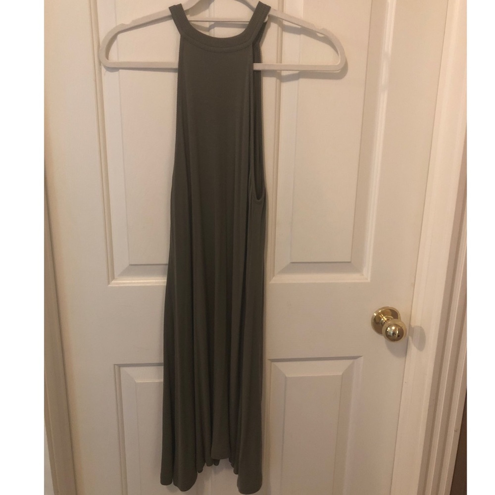 Green ribbed soft and sexy dress